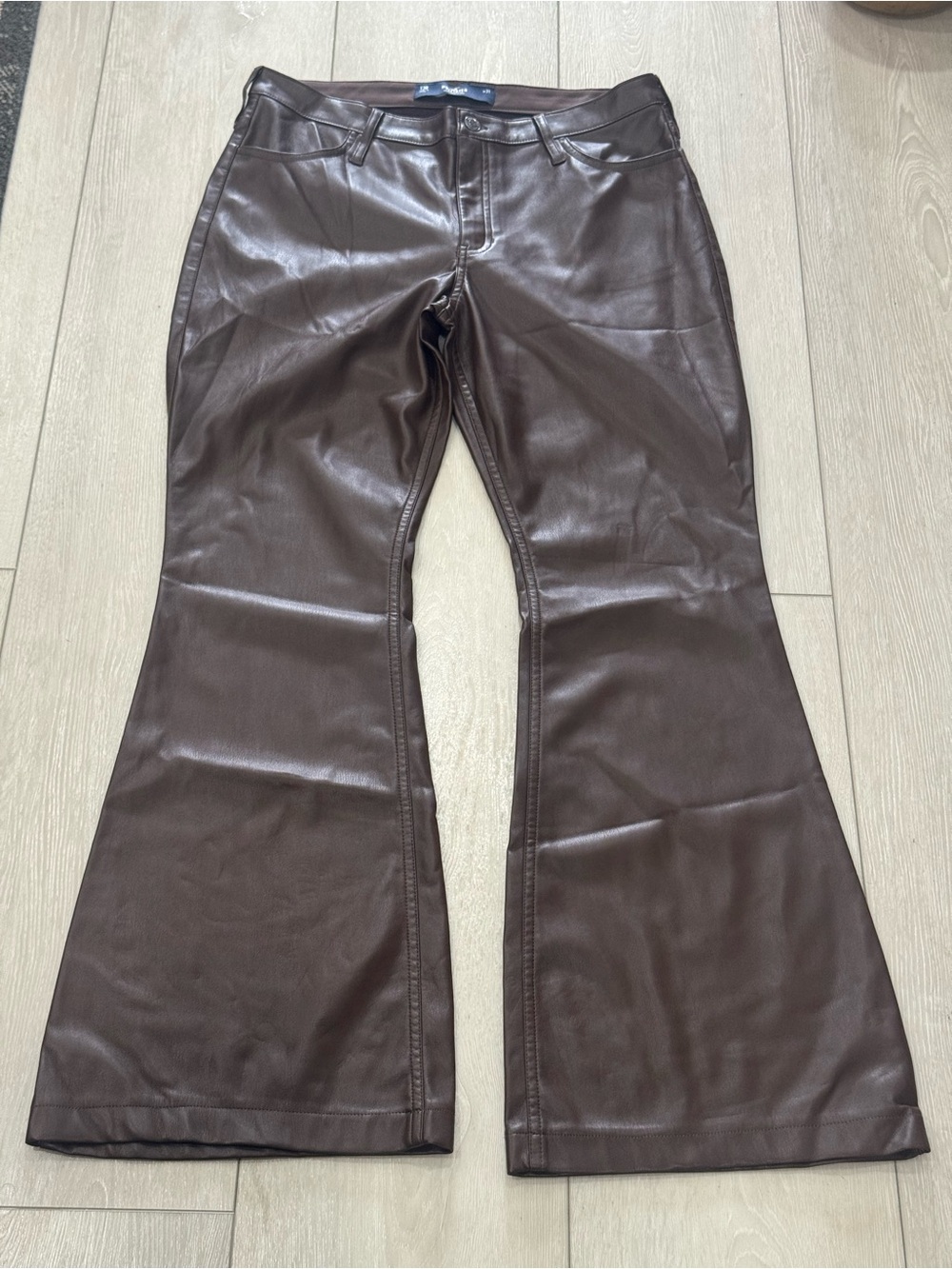 Hollister Brown Faux Leather Flare Jeans